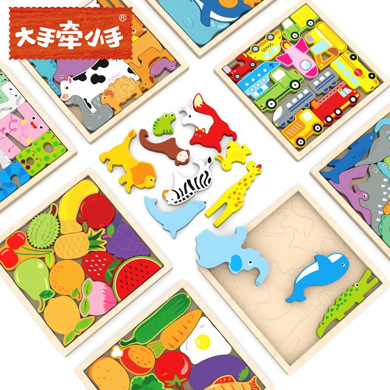 Children'S Day Gift Children'S Educational Creative Wooden Three-Dimensional Puzzle Tetris Three-Dimensional Animal Puzzle Puzzle Building Block Toys - Image 2